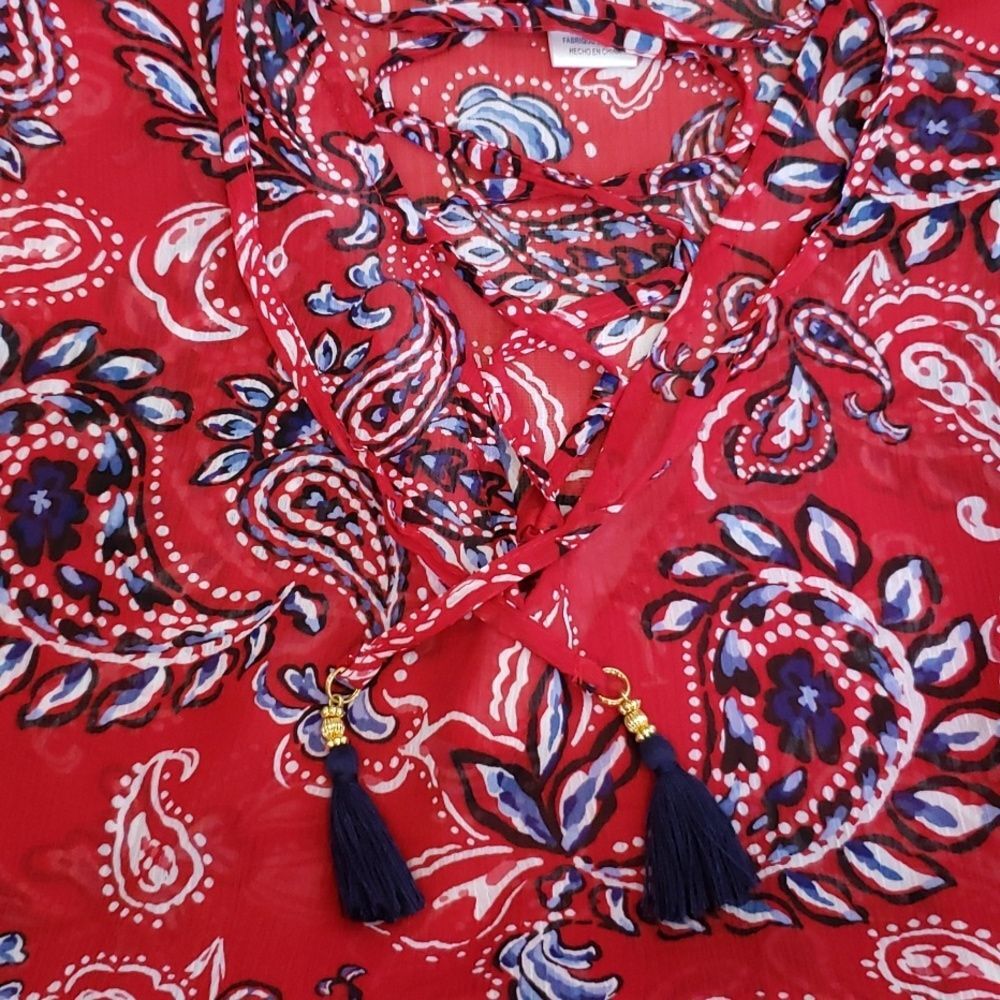 Tommy Bahama Red Paisley Swim Coverup - Picture 4 of 4